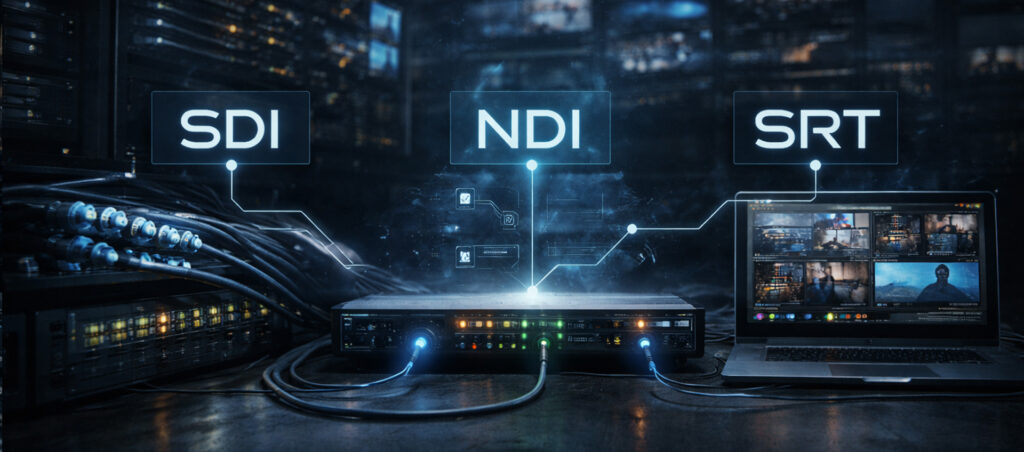 SDI vs NDI vs SRT: Choosing the Right Live Video Infrastructure for Your Venue